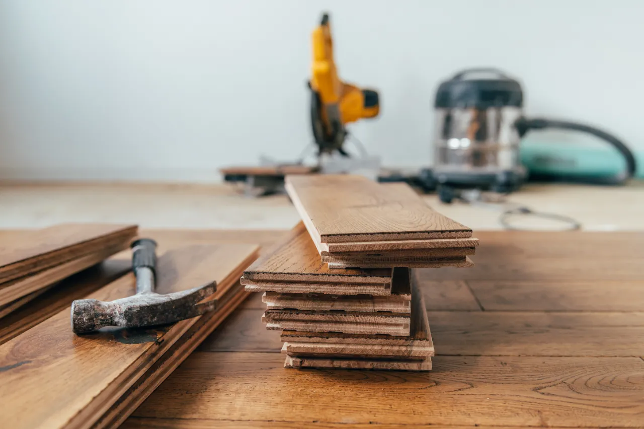 Wood flooring installation in a home in Canton, CT