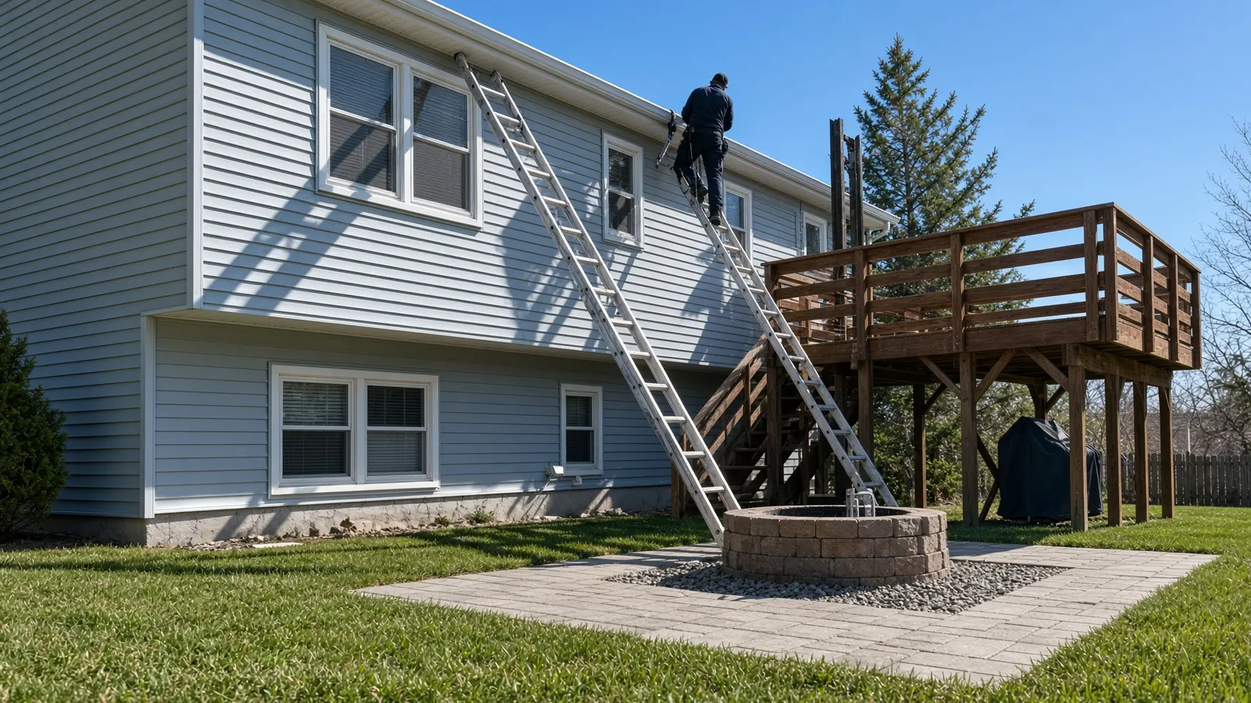 New gutter installation on a residential home in Connecticut