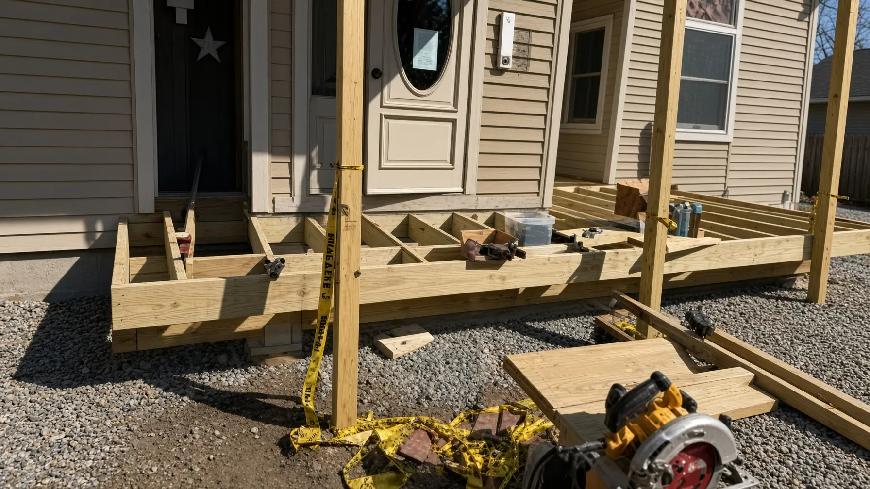 Custom deck construction on a residential property in Connecticut