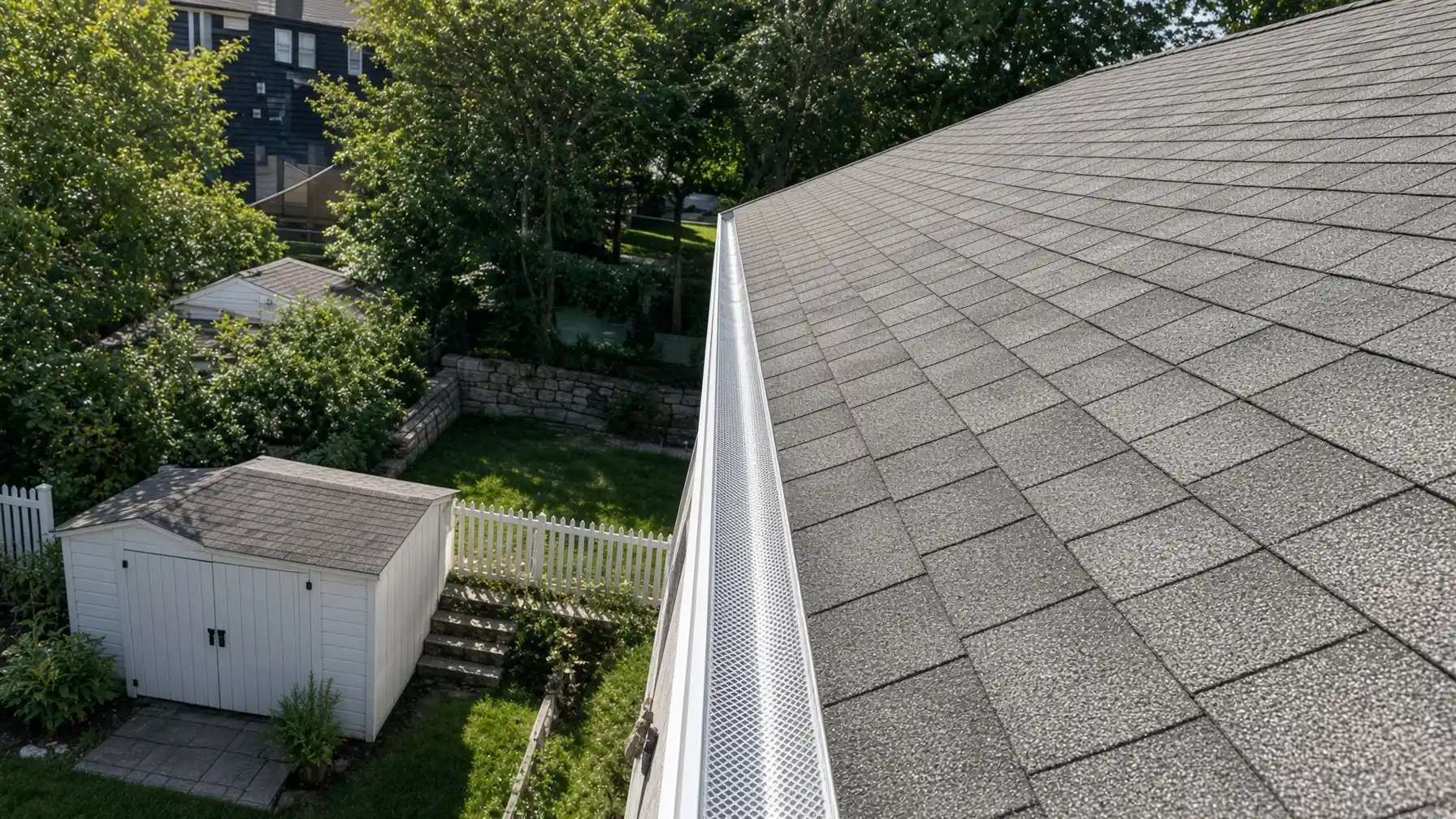Seamless gutter installation on a residential home in Connecticut